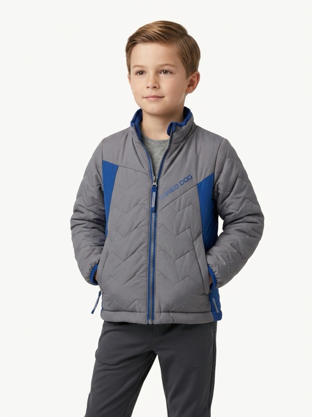 Shred Dog Element Insulator Jacket HDF18B002 Quilted Gray Blue Size 5